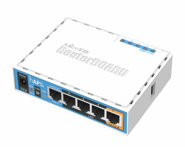 روتر بی‌سیم MikroTik hAP ac lite | وای‌فای دو بانده خانگی و اداری - تصویر 1
